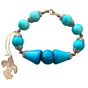 Vendome Vintage Turquoise Teal Lucite Bracelet With Original Tags New Old Stock